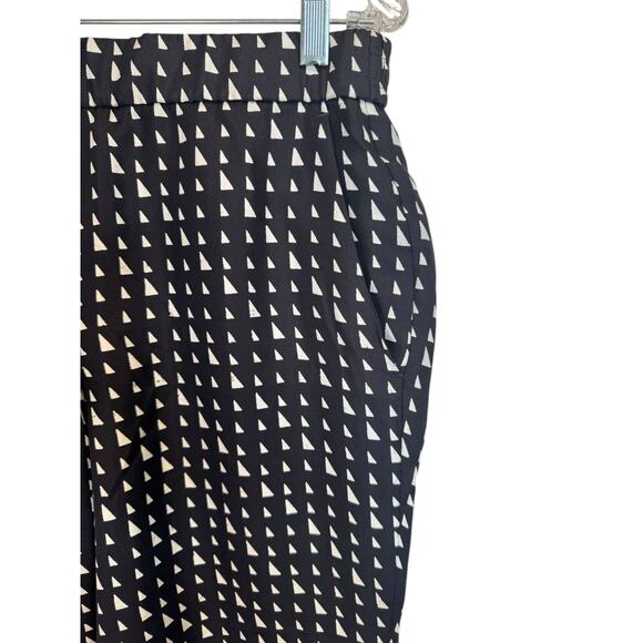 THEORY Silk Triangle Print Pull-On Trouser Pant Size 6 EUC $355 MSRP Geometric - Picture 9 of 11